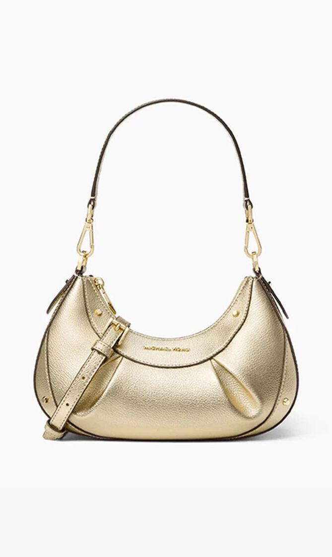 Enzo Small Metallic Leather Convertible Crossbody Bag
