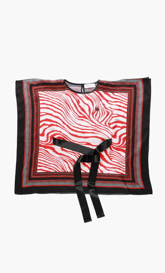 Zebra Foulard Print Kaftan Top