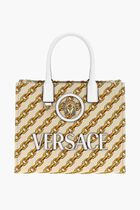 SMALL TOTE FABRIC+CALF LEATHER