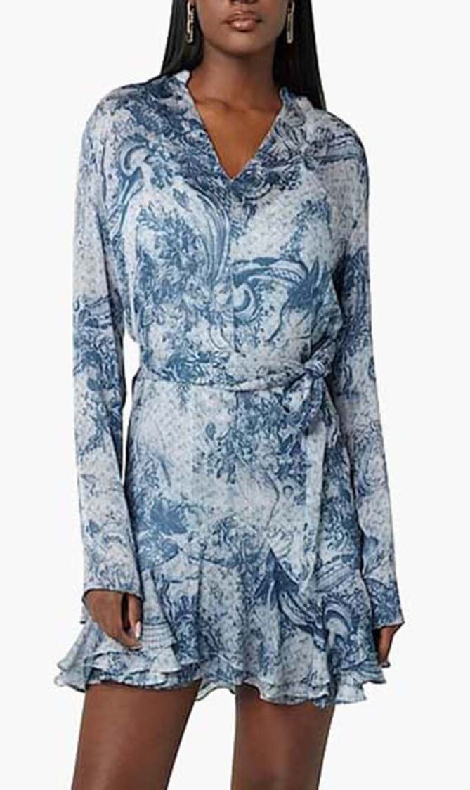 Belted Chiffon Mini Dress