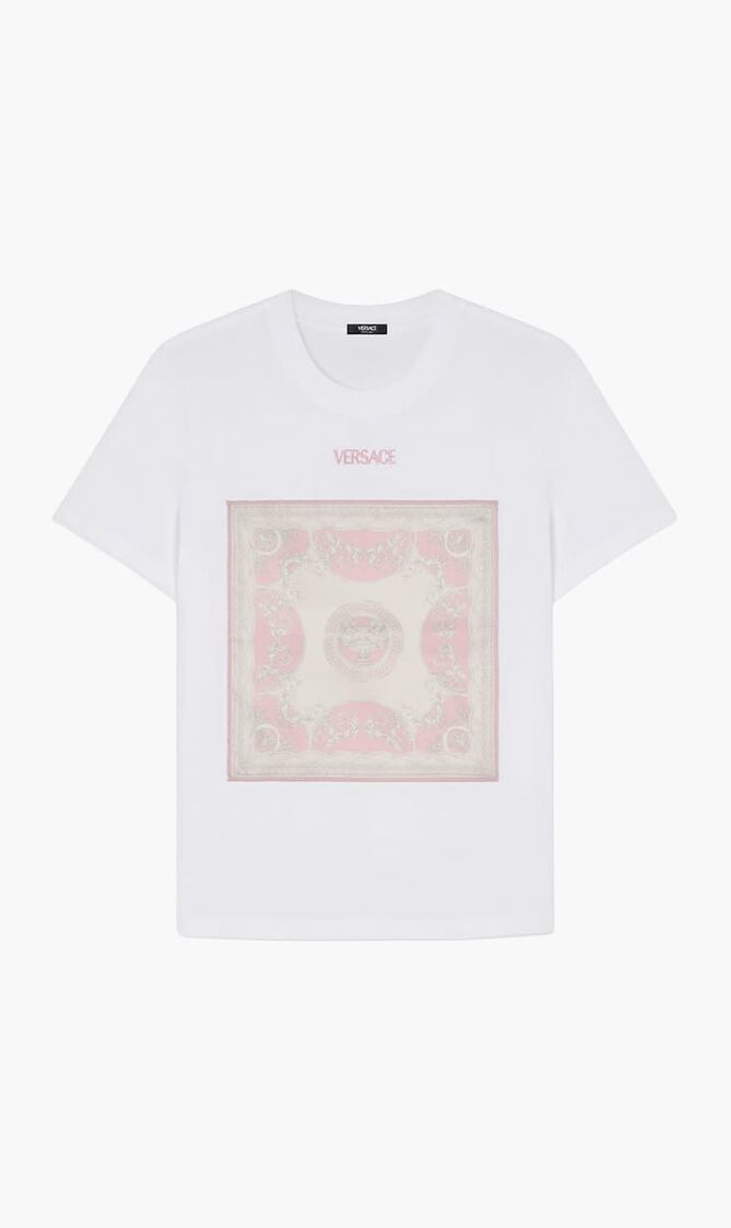 T-SHIRT COTTON JERSEY WITH TWILL POLY COUPE DES DIEUX BAROCCO FOULARD