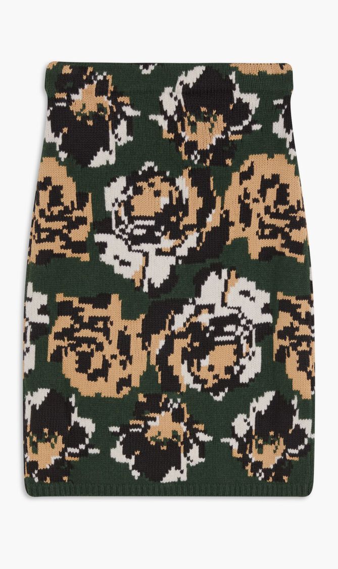 PIXEL FLOWERS MIDI SKIRT