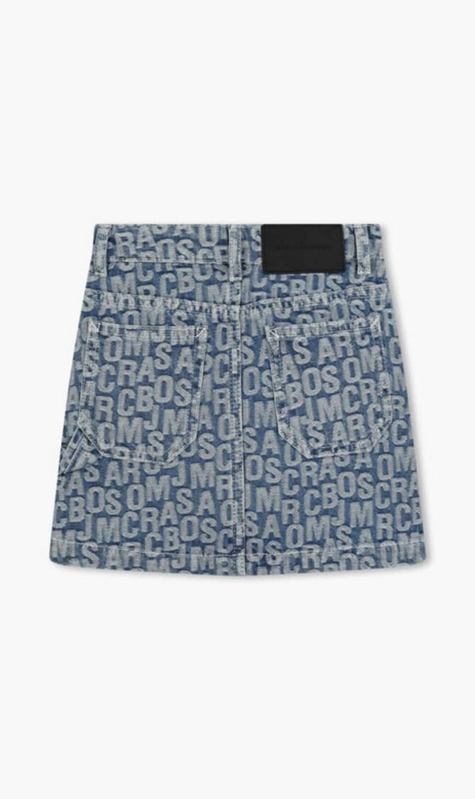 Logo Jacquard Denim Skirt