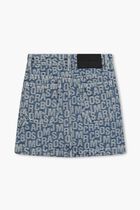 Logo Jacquard Denim Skirt