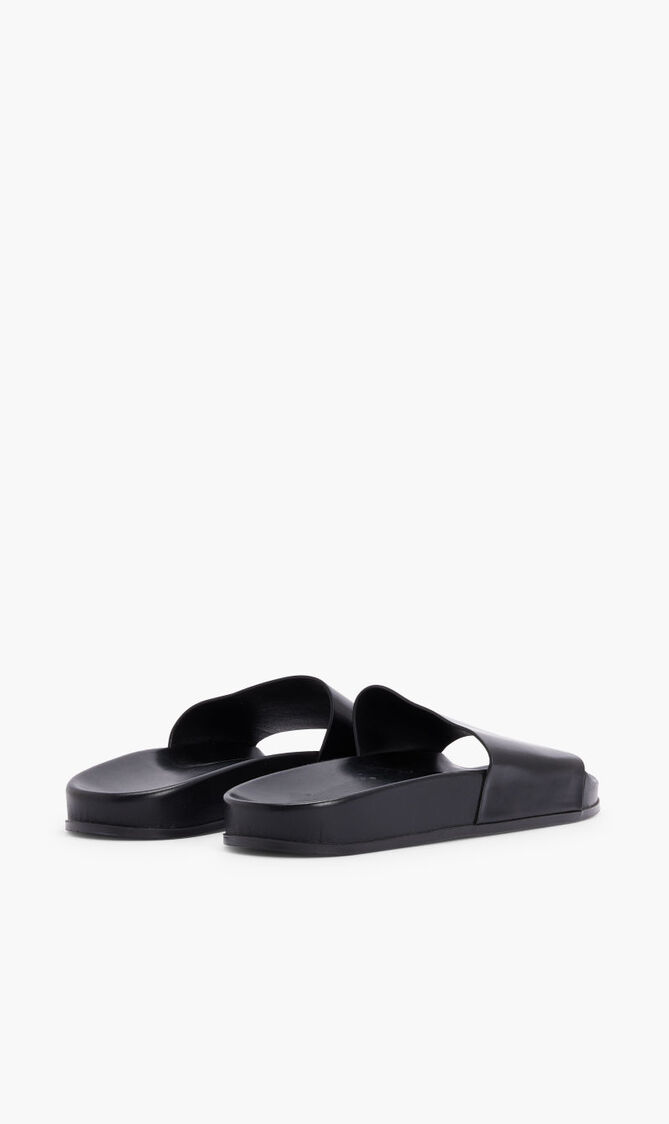 LOGO LEATHER SLIDES