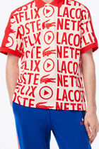 Lacoste X Netflix Organic Cotton Print Polo Shirt