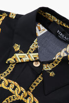 Greca Chain Belted Midi Shirt Dress