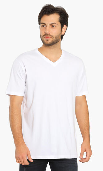 Solid V-Neck T-shirt
