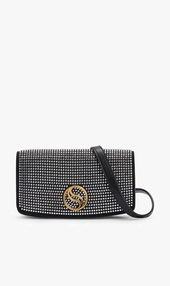 WALLET W/STRAP ALL OVER CRYSTA