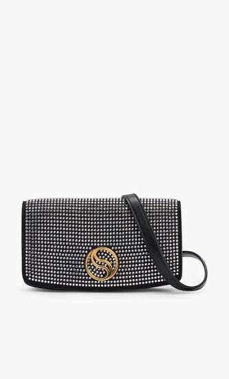 WALLET W/STRAP ALL OVER CRYSTA
