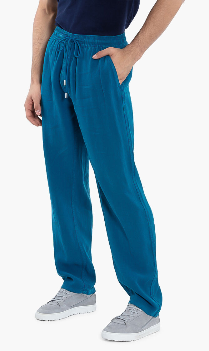 Solid Linen Drawstring Pants