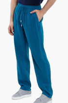 Solid Linen Drawstring Pants