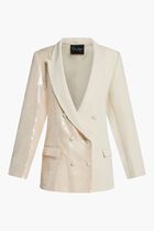 Double Breasted Half and Half Sequined Blazer