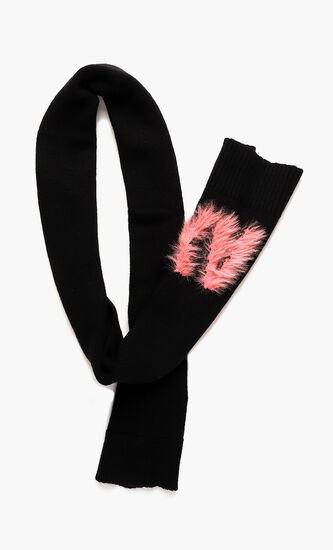 Woven Fur Logo Scarf