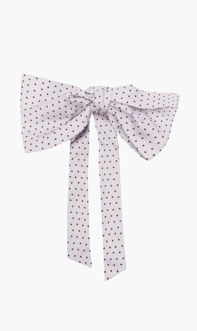Polka Dot Print Silk Bow Tie
