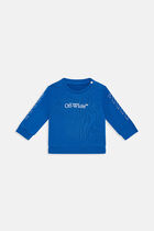 BOOKISH DIAG CREWNECK BLUE WHITE