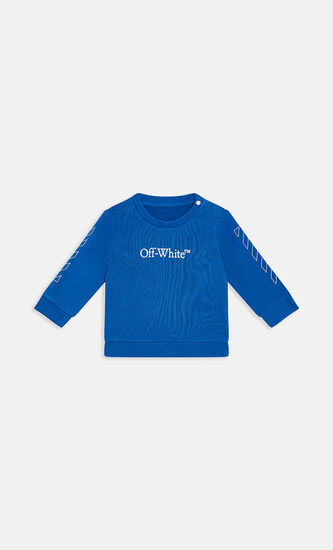 BOOKISH DIAG CREWNECK BLUE WHITE