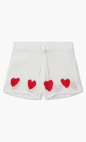 Crochet Shorts with a Heart Pattern