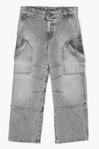 Logo Patch Panelled Straight Leg Cargo Jeans