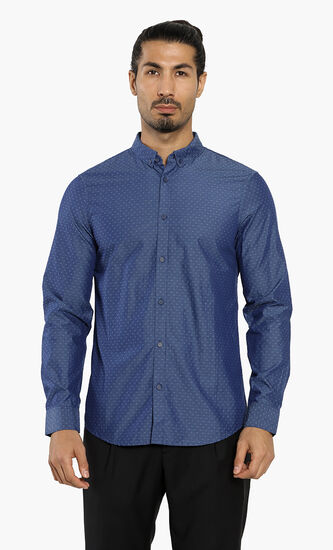 Slim Fit Jacquard Long Sleeves Shirt
