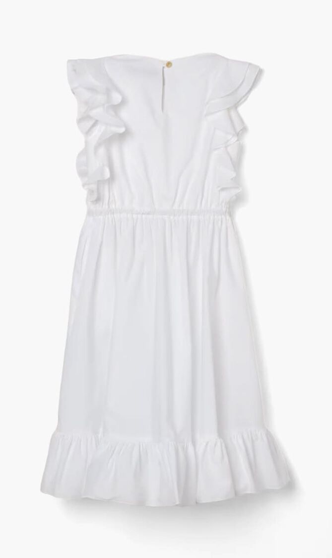 DRESS POPLIN + LOGO EST MILANO A JOUR EMBROIDERY