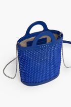 Blue Rhinestone Tropicalia Nano Bucket Bag