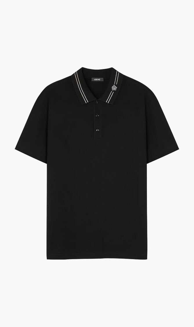 Medusa Head Embroidered Polo Shirt