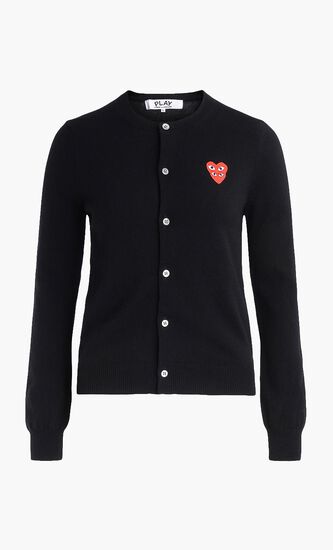 Double Heart Patch Cardigan