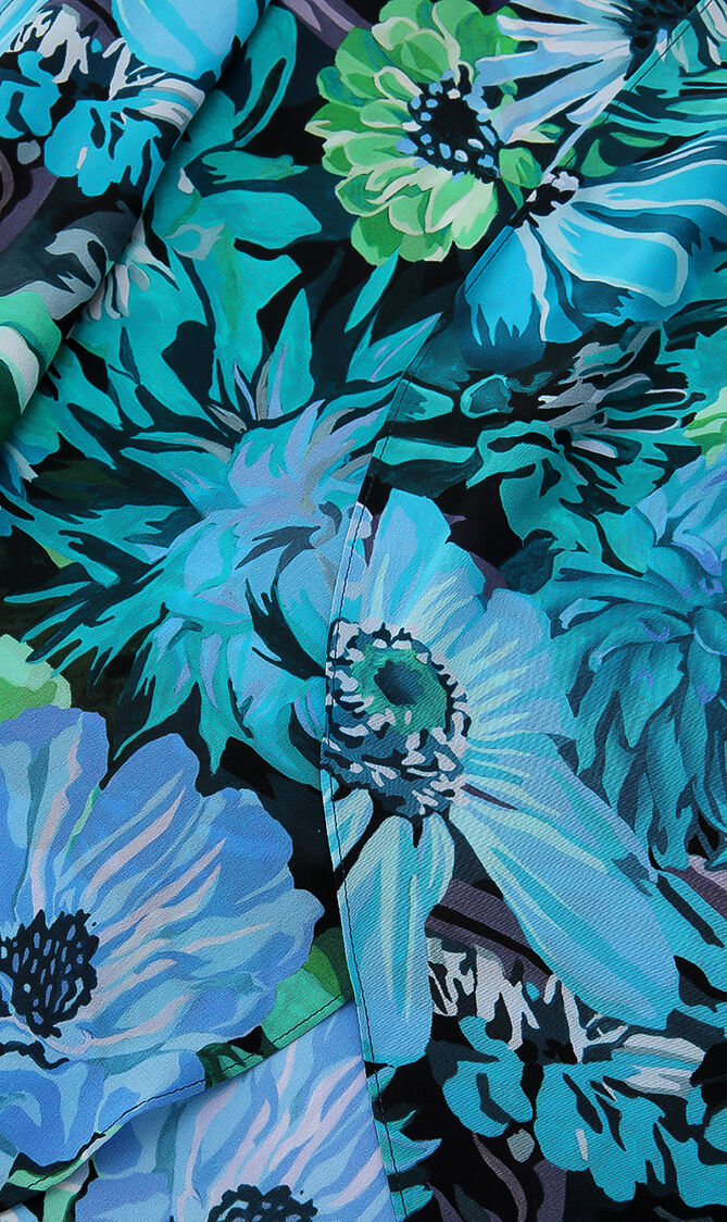 Floral Print Silk Dress