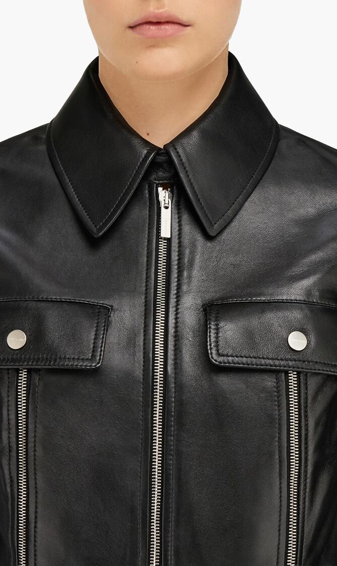 Biker Jacket with Vertical Zip Detail