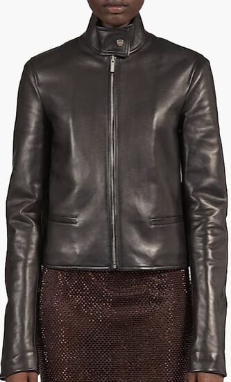 Biker Jacket with Vertical Zip Detail