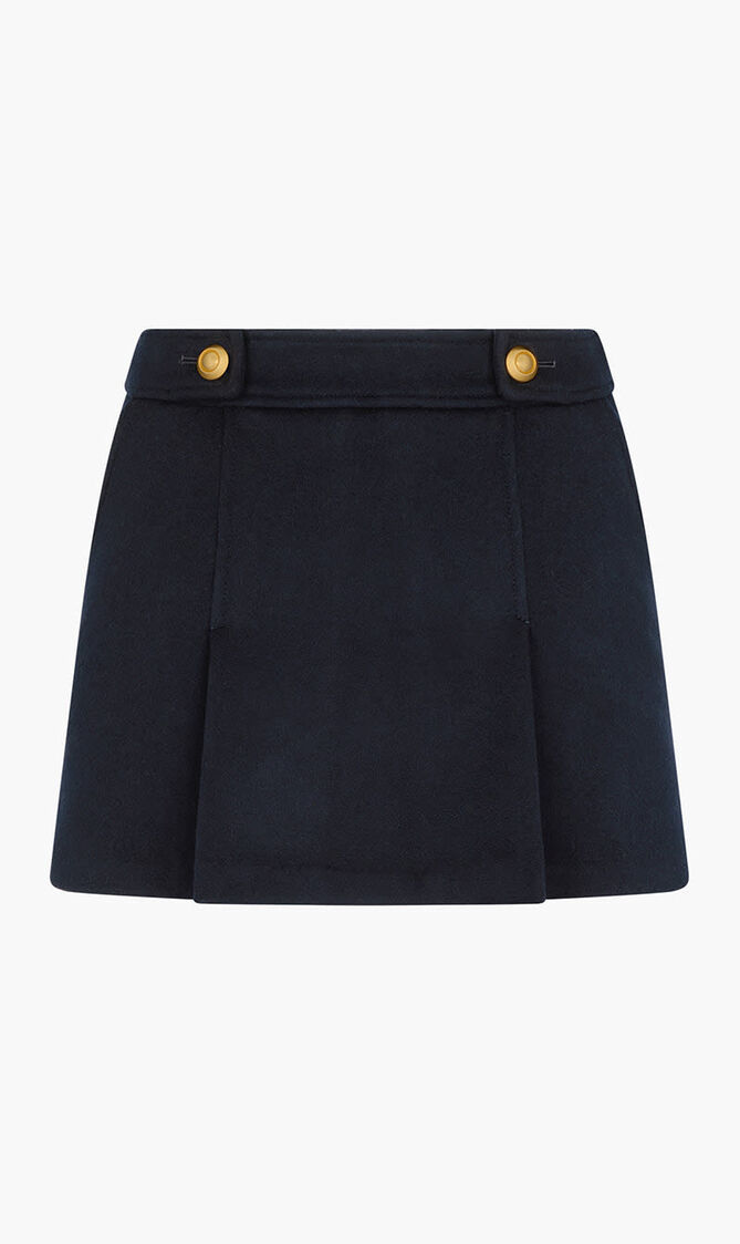 Front Pleat Mini Skirt