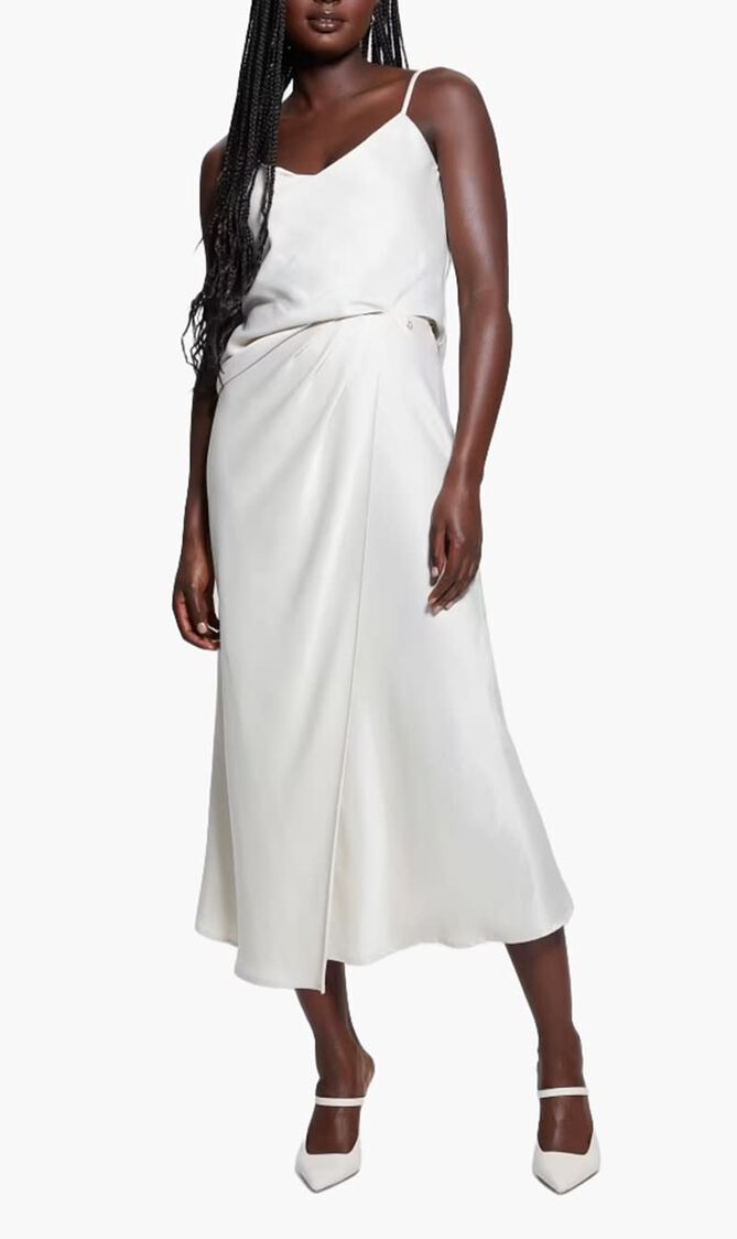 Anastasia Midi Satin Skirt