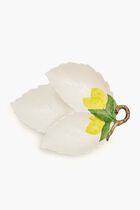 Lemon Leaf Serving Bowl White