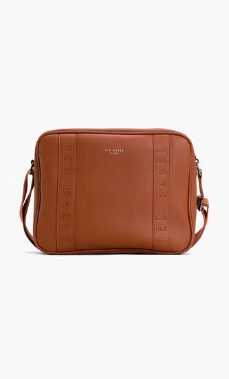 Debossed Leather Crossbody Bag