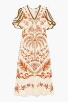 Milani Off White V Neckline Short Sleeve Maxi Dres