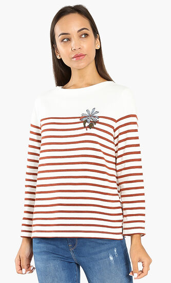 Striped Long Sleeves Top