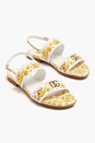 Majolica Print Calfskin Sandals