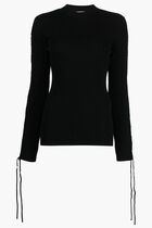 VANISE LACE UP CREWNECK BLACK NO COLOR