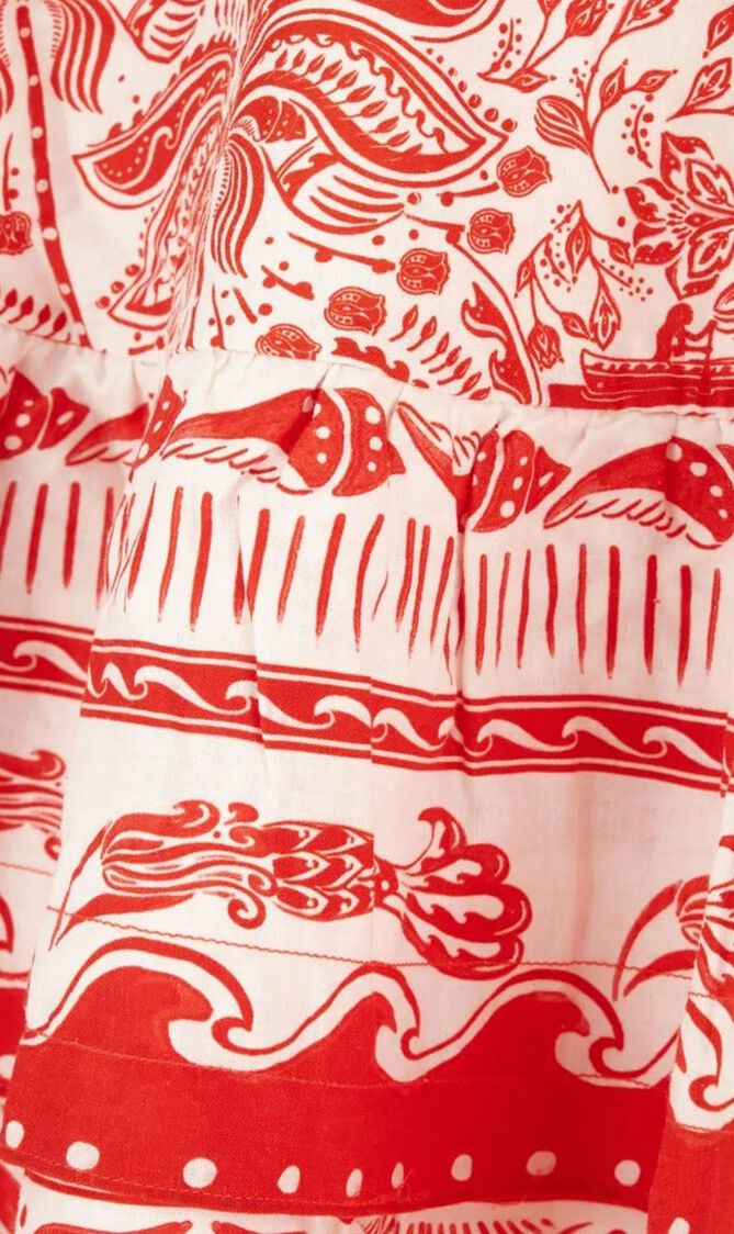 RIVER RIDE RED MIDI DRESS