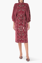 Cross Stitch Embroidered Midi Dress