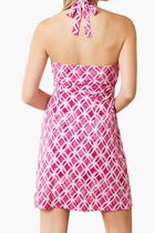 Clara Lovely Lattice Faux Wrap Halter Dress