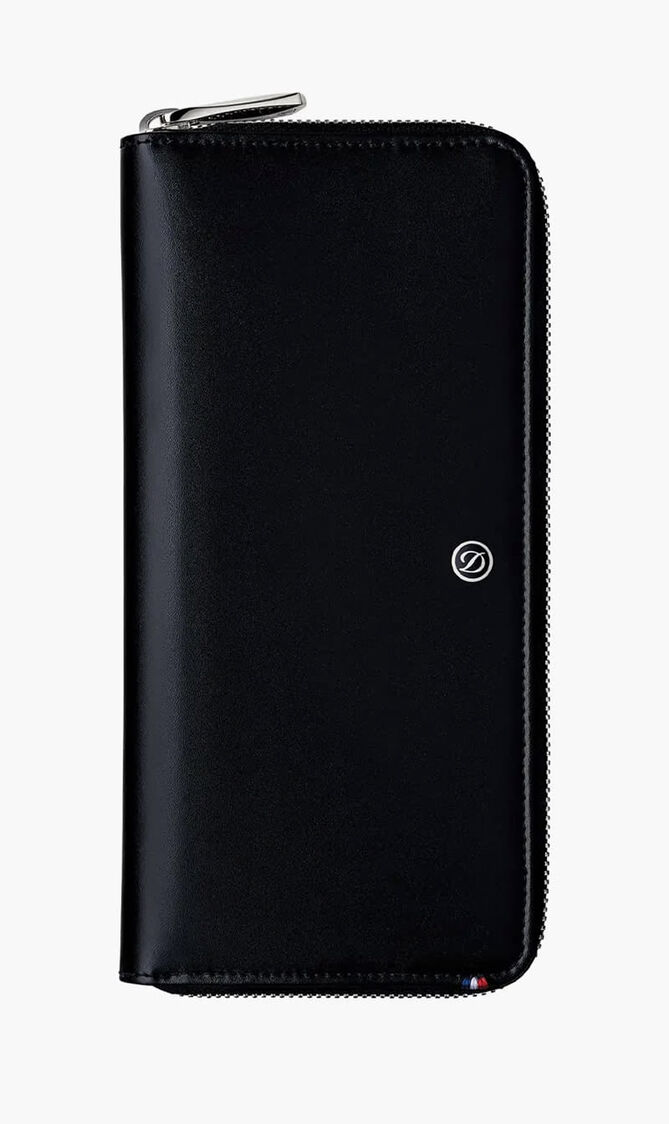 STD D LINE SLG LONG ZIPPERED WALLET LD BLACK