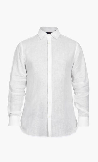 Close Fit Yard Dyed Linen Shirt