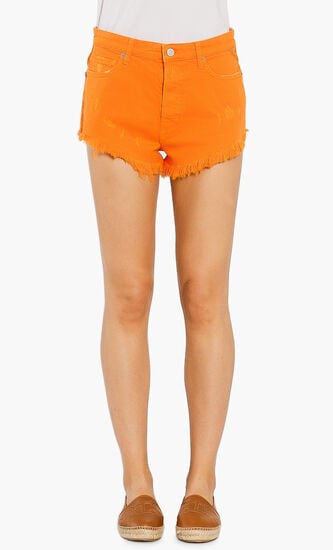 Button Fly Denim Mini Shorts
