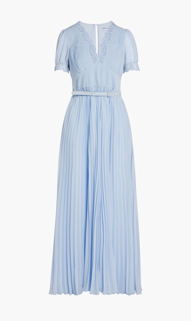 BLUE CHIFFON MAXI DRESS