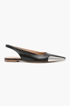 FLAT FRAME SLINGBACK BLACK SILVER