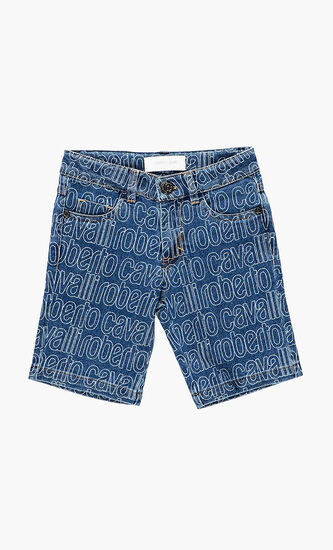 Logo Denim Bermuda Shorts