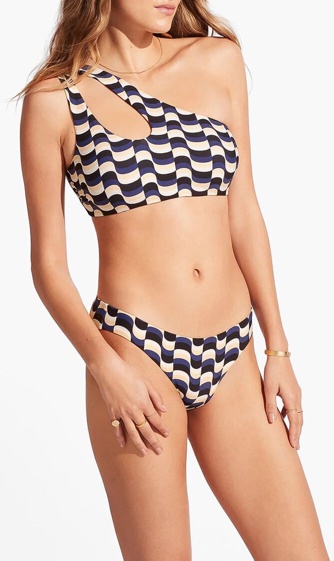 Modern Take One Shoulder Cut Out Bralette Bikini Top