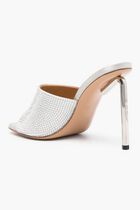 SHINY HIGH ALLEN SATIN MULE GREY SILVER SHINY HIGH ALLEN SATIN MULE GREY SILVER